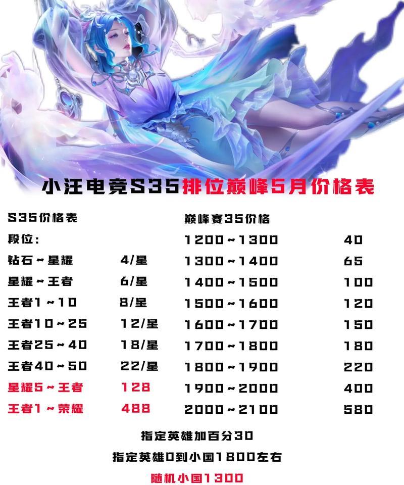 王者荣耀陪玩服务价格是多少？