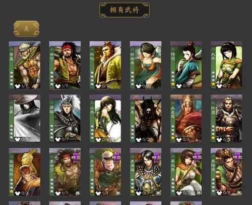 三国杀测试中校尉角色的武将有哪些？